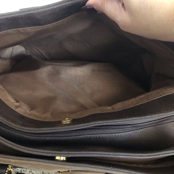 DVF Brown Multi-tone Faux Suede Overnight Bag - Picture 8 of 15